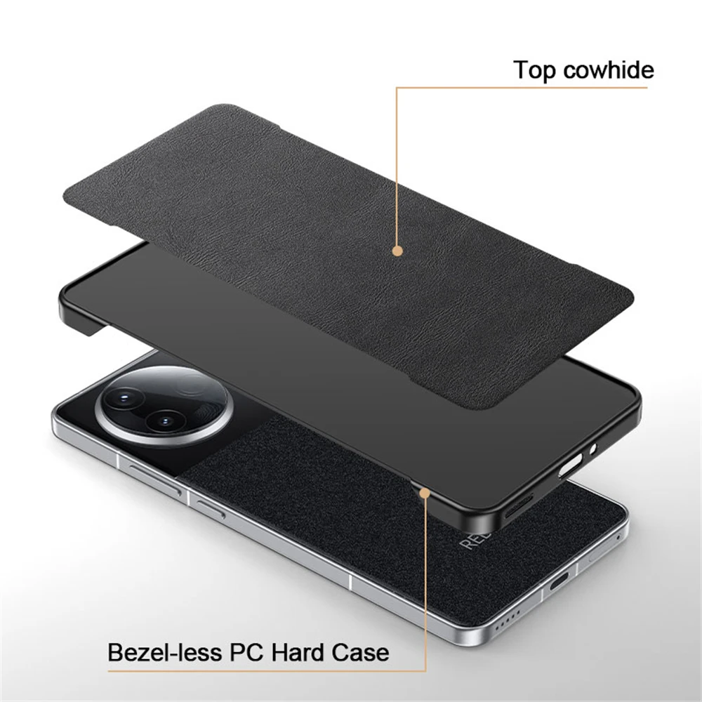 Ultra Thin Frameless Leather Business Case with Slim Lens Protection