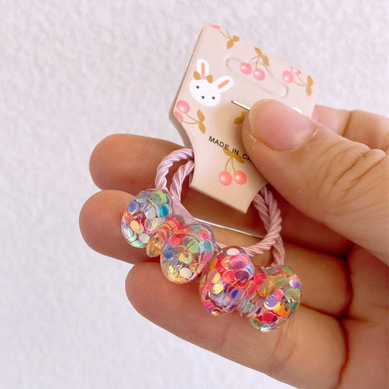 1 Satz Frühlings farbe niedliche elastische Haar bänder für Kinder Blumen haargummi mädchen Cartoon Hase Haar Gummiband Baby Haarschmuck – Detail 6