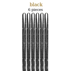 Sparkling Multi-Color Hair Tinsel Kit with Application Tool - 1200 Strands of 48-Inch Synthetic Extensions - 36inches-6 pcs (Black)