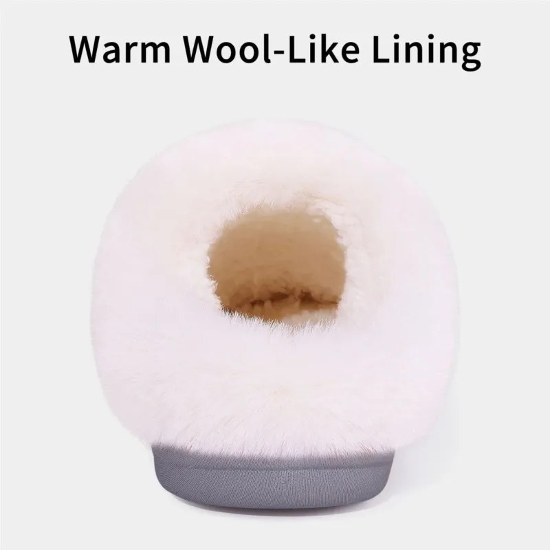 Warm Wool Like Knit Women Slippers with Memory Foam