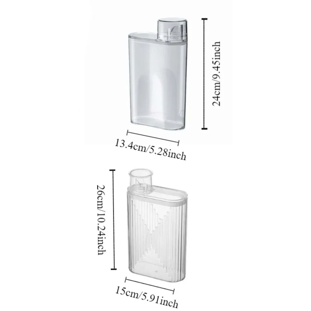 Transparent Fabric Detergent Dispenser Powder Liquid Washing Laundry Room Organization Washing Liquid Jar Container Rectangle