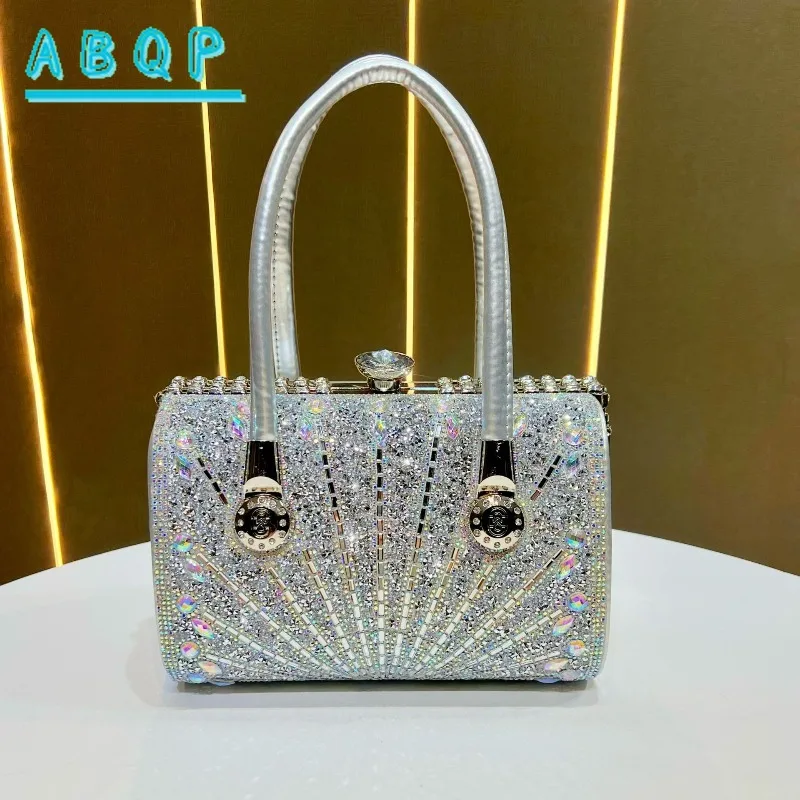 Borsa da Sera di Lusso con Diamanti, Borsa Scintillante per Feste Serale da Donna, Borsa a Spalla da Donna con Diamanti - immagine 2