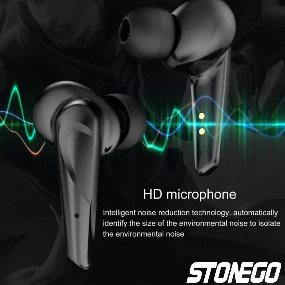 STONEGO TWS Bluetooth 5.0 Sport Earphone Wireless Waterproof Noise Reduction Headphones Games Music Earbuds with Charging Case 6