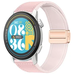 Premium Hybrid Silicone - Leather Strap with Magnetic Buckle, 20mm/22mm - 20mm Universal (Silty sand color 13)