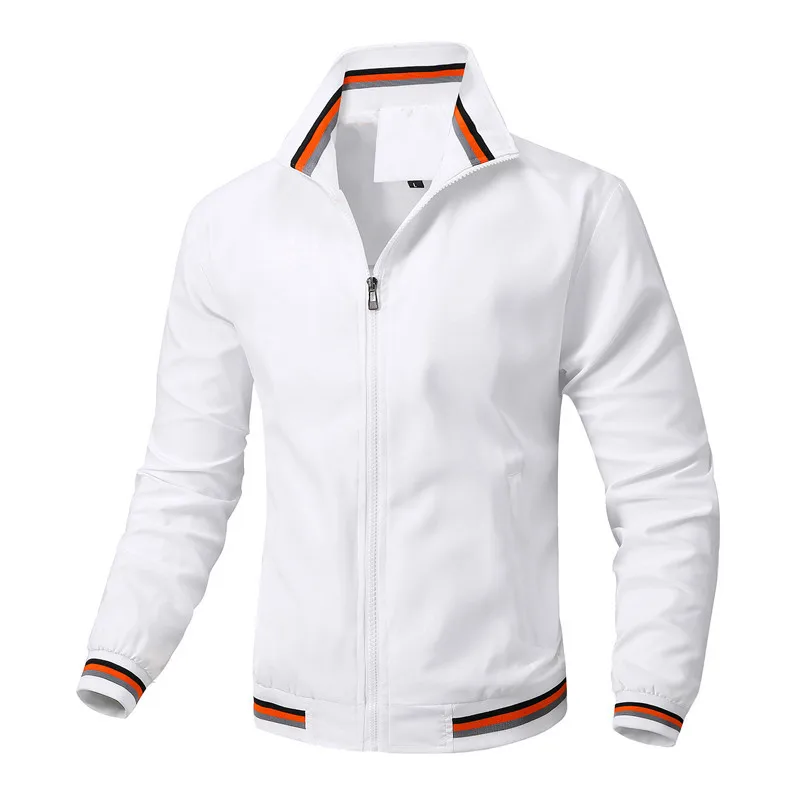 Casual Jacket Men's Stand Collar Spring and Autumn All-match Sports Solid Color Jacket Trend Casual Fashion Men's Spot