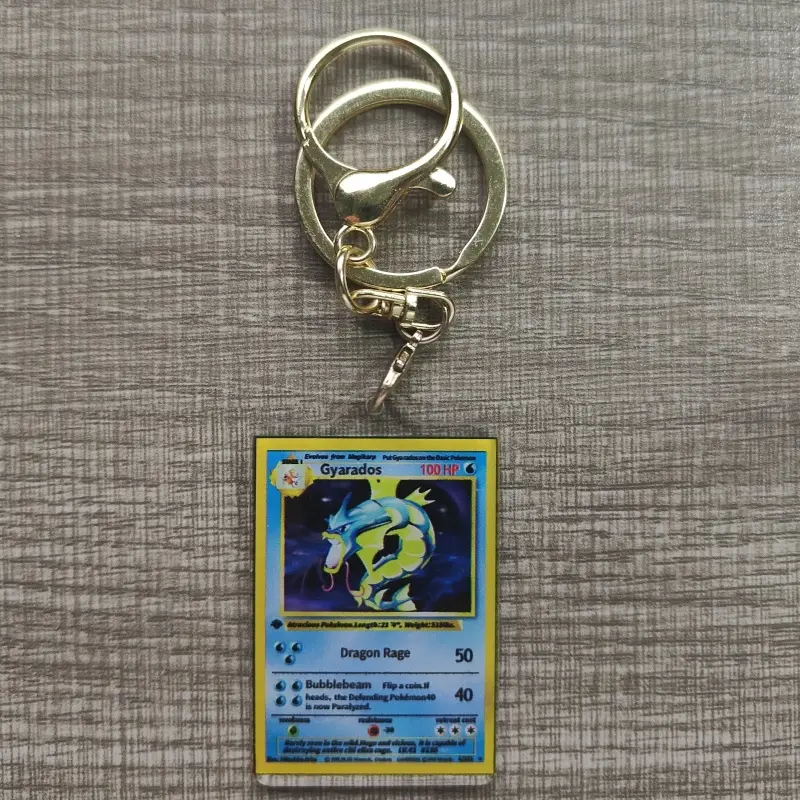 Pokemon Anime Small Card Key Chain Charizard Keychains Blastoise Venusaur Mewtwo Diy Acrylic Action Toy Figures Game Collection - Image 18