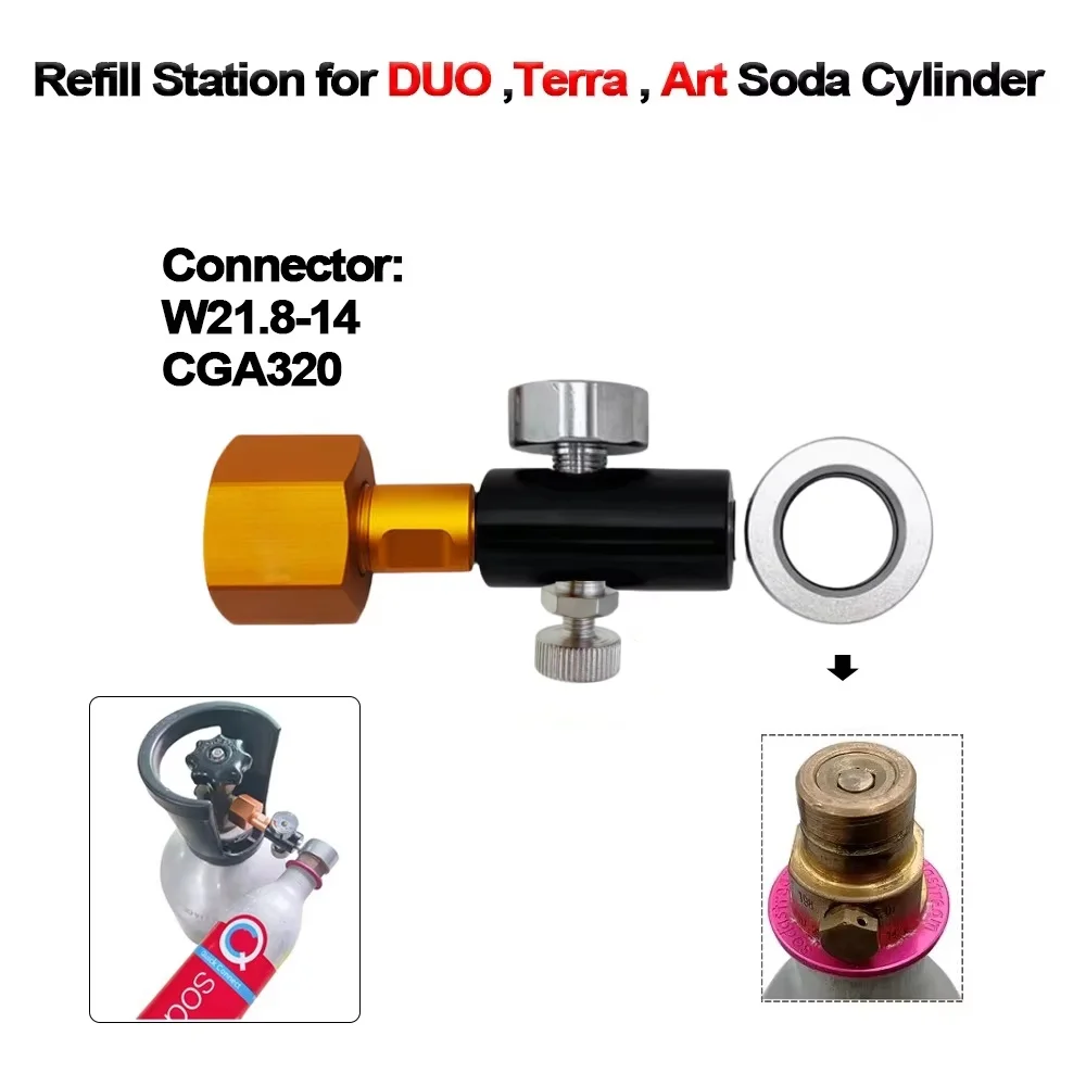 CO2 Charge Refill Adapter Station for Sparkling Water Makers