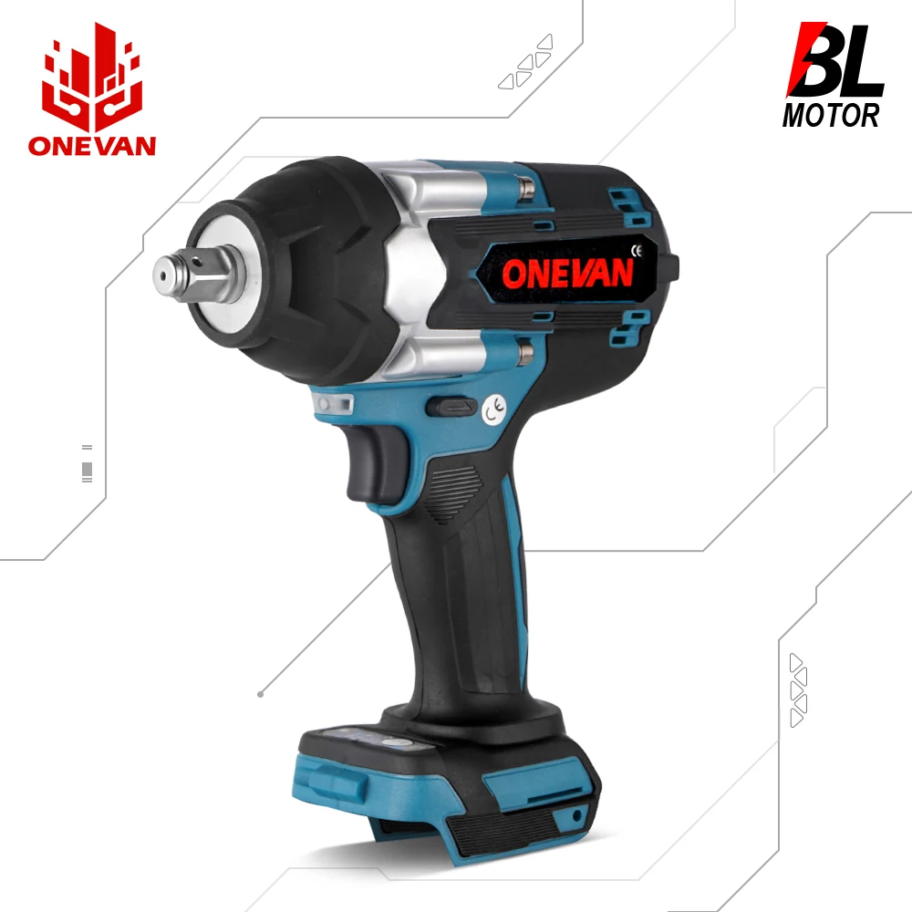 ONEVAN 1800N.M Brushless Electric Impact Wrench Screwdriver 3Gear High