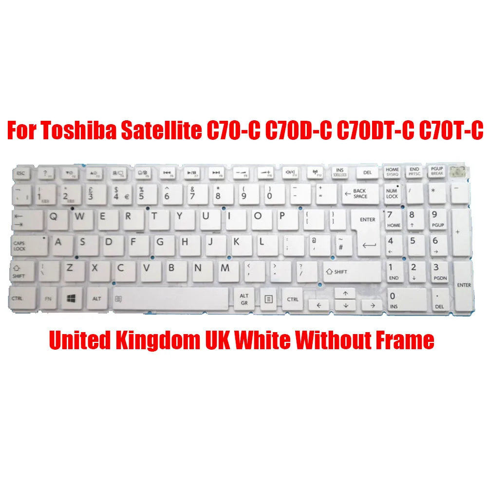 

UK US Laptop Keyboard For Toshiba Satellite C70-C C70D-C C70DT-C C70T-C United Kingdom English New
