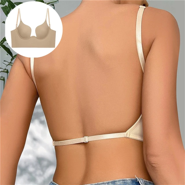 Seamless Deep U Push Up Bra Backless Women Bras Low Cut Sexy Plunge  Brassiere Open Back Wedding Underwear Invisible Lingerie - AliExpress