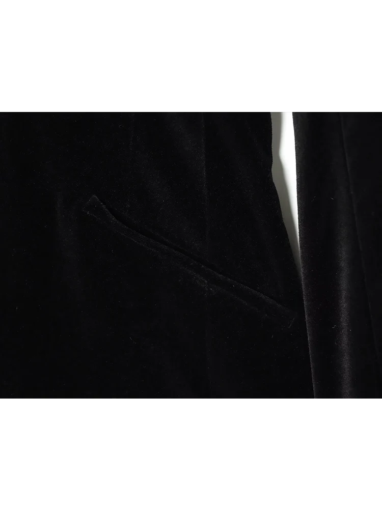  Elegant Women Suit Short Jumpsuit Blazer V-Neck Slim Long Sleeve Streetwear Fashion Ladies Flat Velvet Rompers Spring New