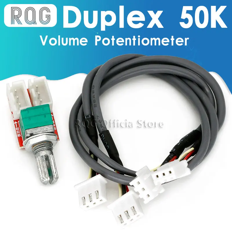 Volumepotentiometerduplex50Kadapterboardwith300mmshieldedwire