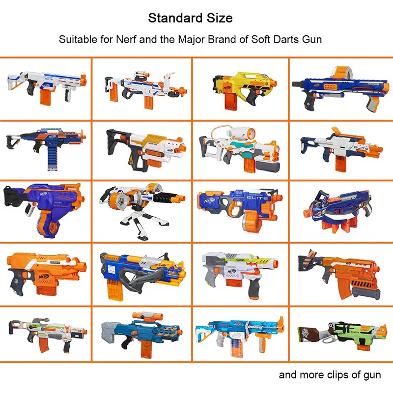 FRENSIT Bullet Clips 4er-Pack 12 Darts Schnelllade-Clips Magazin-Clips für Nerf N-Strike Elite Blaster (Orange) – Detail 7