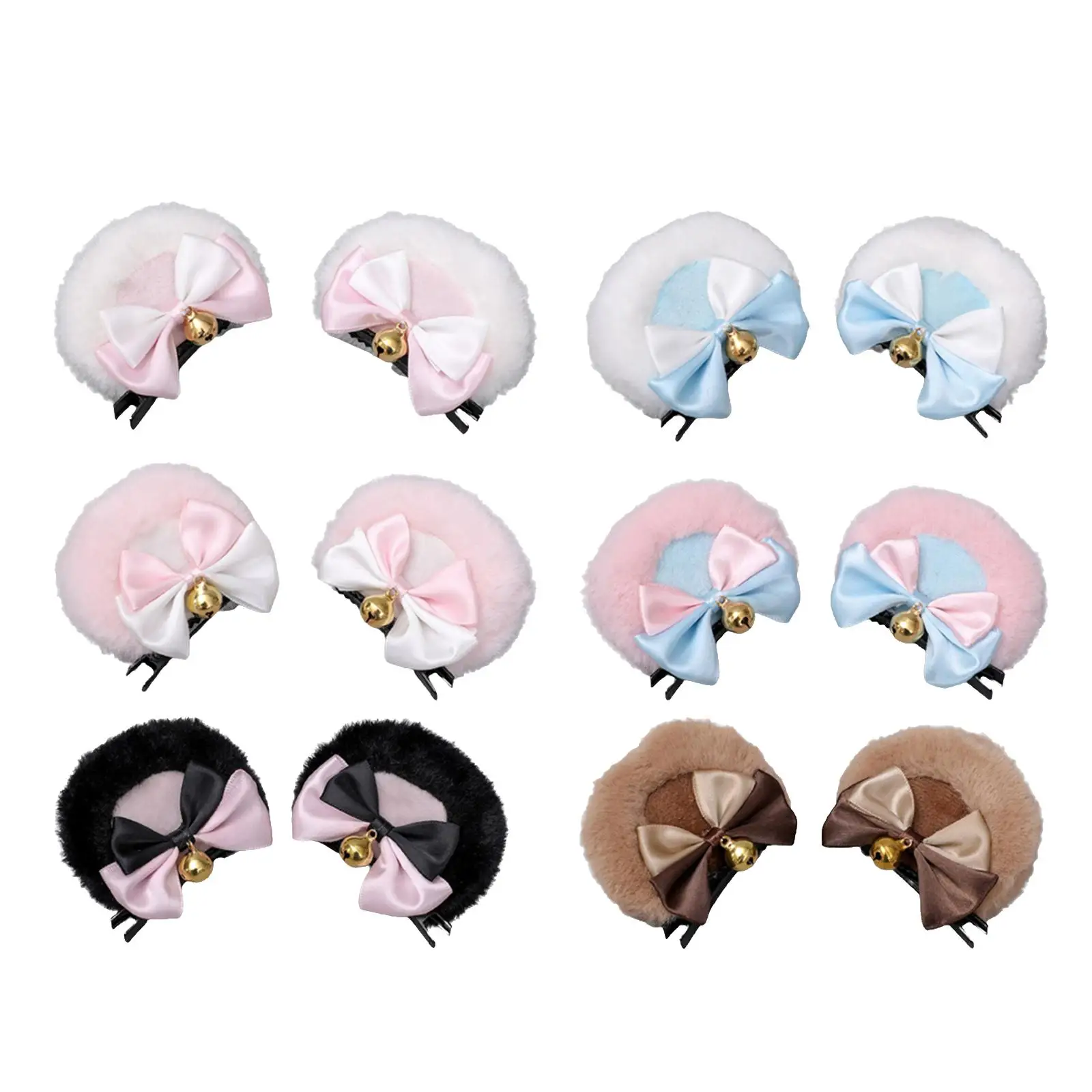 

2x Cartoon Animal Ears Hair Clips Headdress Hair Accessories Bowkont Bear Ear Hair Clip for Cosplay Party Anime Theme Costume