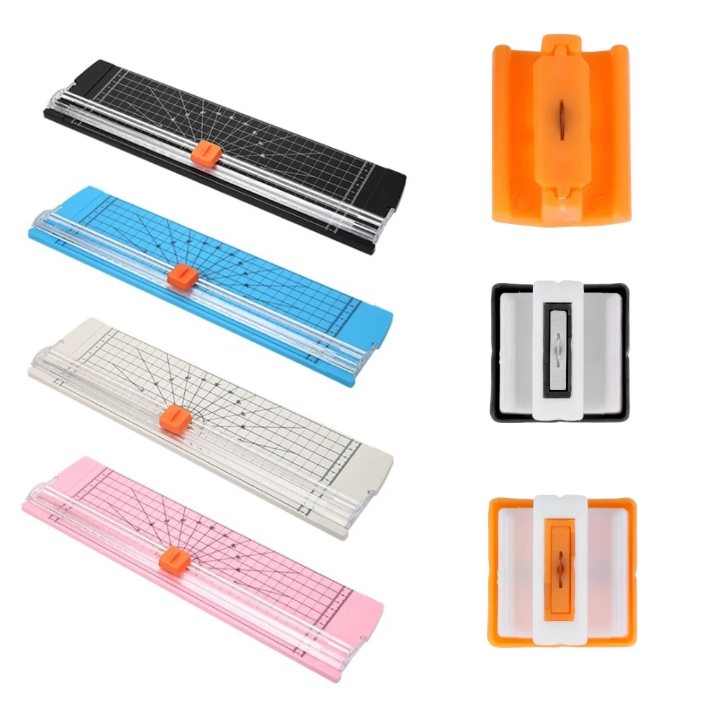 Paper Trimmer Spare Knife Paper Blade Cutter Metal Blade Sliding Convenient with Automatic Security Safeguard for Paper Cutting
