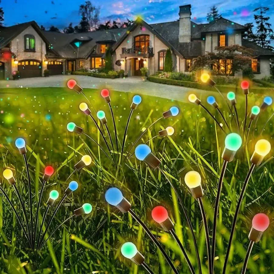 LED Solar Garden Lights Powered Firefly Lights Outdoor Waterproof Vibrant Garden Lights for Patio Pathway Christmas Decoration