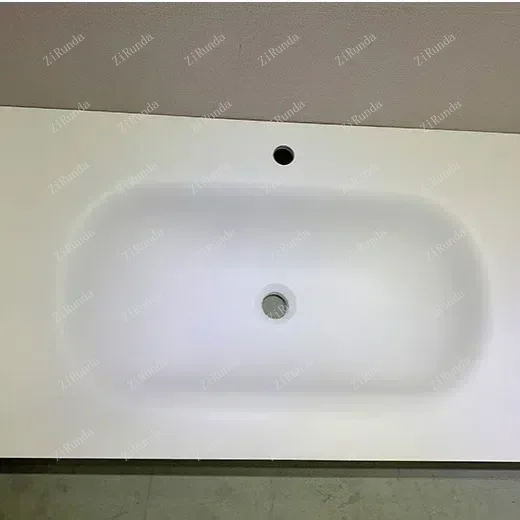 ~Simple Rounded Whole Washbin Oak Bathroom Cabinet Combination Washbasin Wash Basin Pool