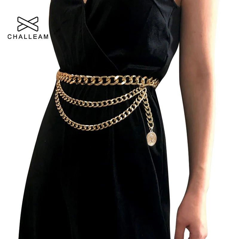 Women Fashion Belt Hip High Waist Gold Narrow Metal Chain Chunky Fringes  for Dress Skirt and Coat - China Waist Chain and Belly Chain price