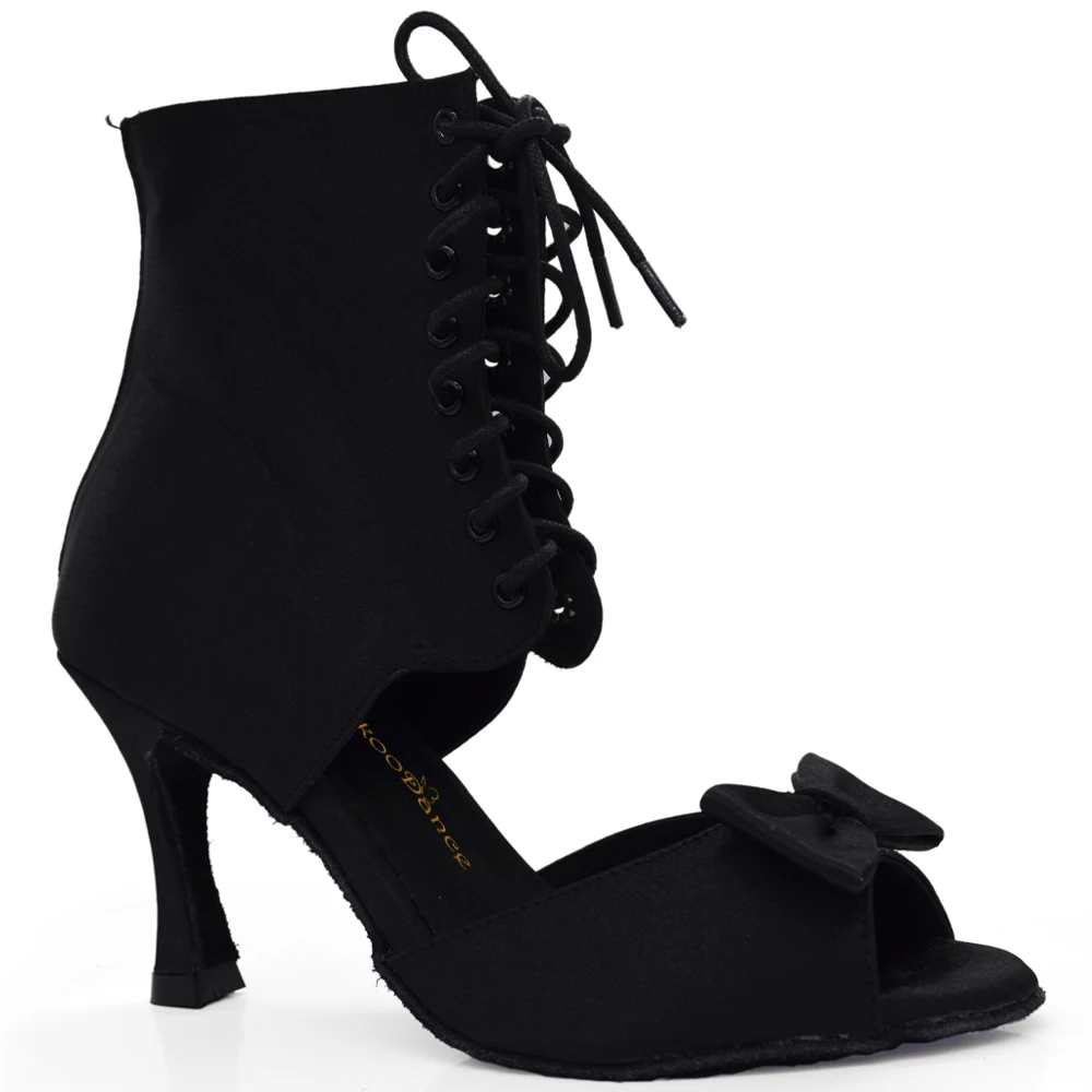 2022 Evkoodance New Women Dance Shoes Practice Black Latin Salsa Ballroom Dancing Shoes High