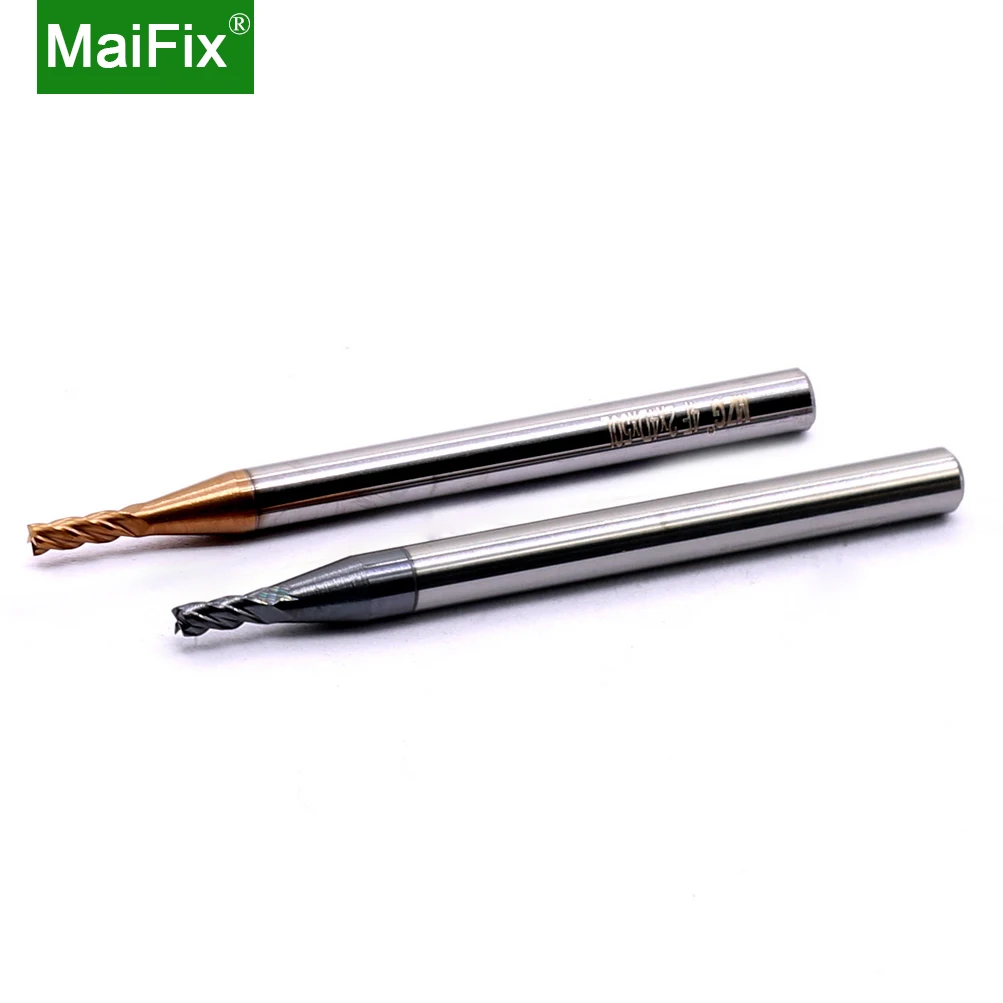 MaiFix HRC 45 55 65 2 엣지 4 플루트 스퀘어 밀링 커터, 티타늄 가공 2F45C 엔드밀, 강철용 CNC 절삭 공구