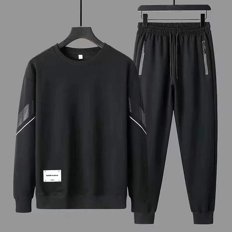 thumbnail image 1 of Conjunto de camiseta y pantalones de jogging para hombre, ropa gris para hombre, sudadera, chándal, trajes deportivos con alfabeto, moda, conjunto elegante de 2 piezas, XL, 1 of 5
