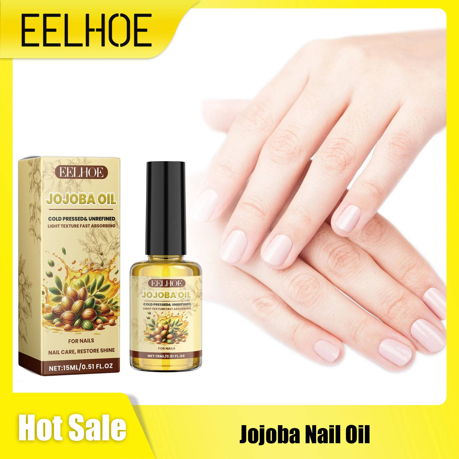 Jojoba Oil For Soften Nail Edge Keratin Nail Care Polish Manicure Brittle Nails Treatment Strengthening Nourishment Cuticle Oil