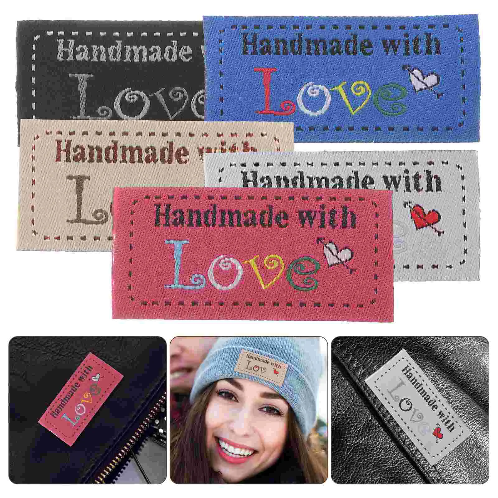 100 Pcs Love Woven Label Handmade Tags Personalized Items Clothing Crochet  Accessories Sewing Labels Cotton Knitting - AliExpress