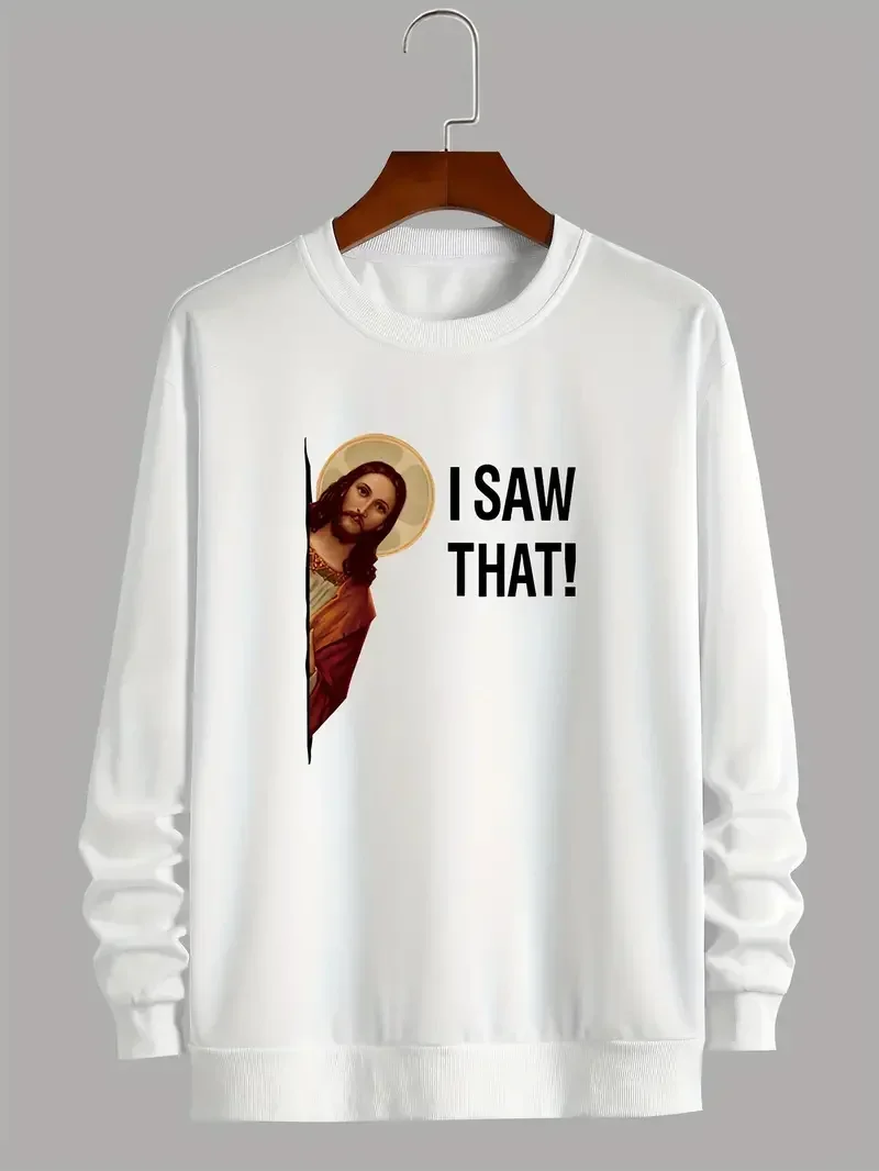 

Мужские забавные флисовые толстовки с капюшоном и принтом Иисуса я видел, мужские теплые повседневные пуловеры