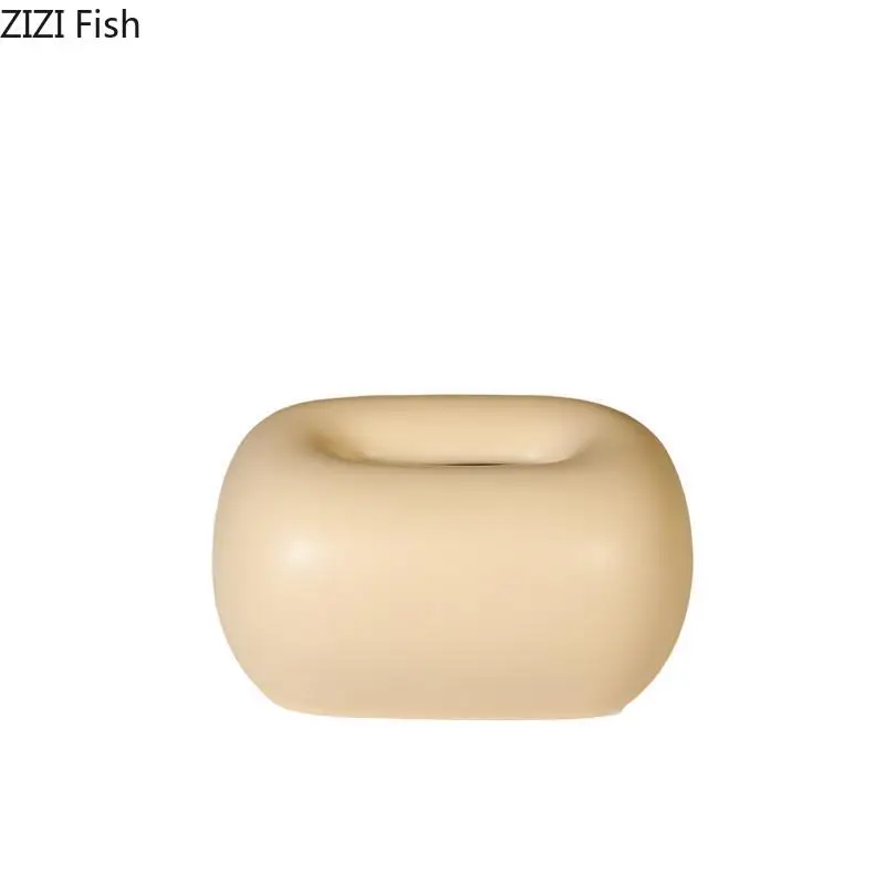 Creative Round Corner Tissue Box Coffee Table Desk Decoration Minimalism Ceramic Tissue Box Bedside Table Paper Towel Case 6