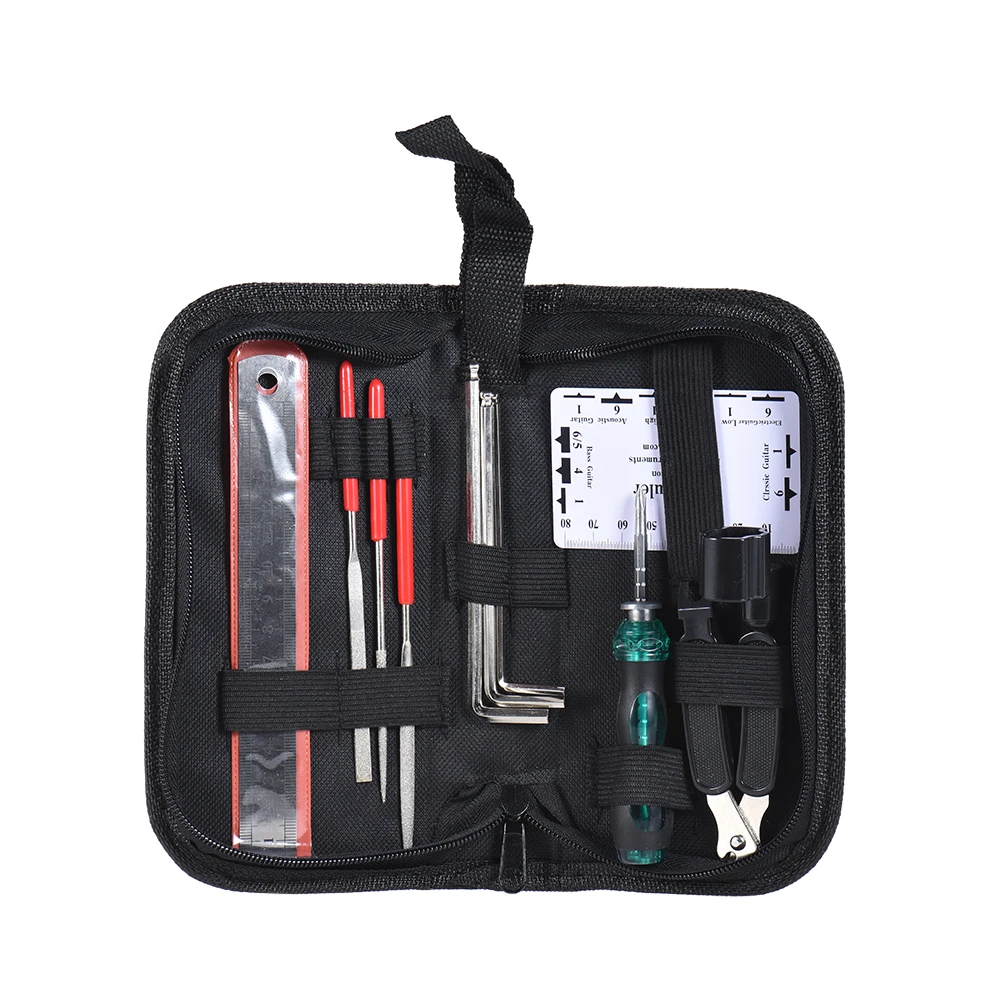 

Guitar Repairing Tool Maintenance Cleaning Tool Kit String Organizer Action Ruler Gauge Measuring Tool for Guitar Ukulele