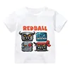 Cute Funny Boys T-Shirts Gift Game Shop Red Ball Cartoon Print kids Tshirts Fashion Casual Baby T shirt Short Sleeve tops tees 4
