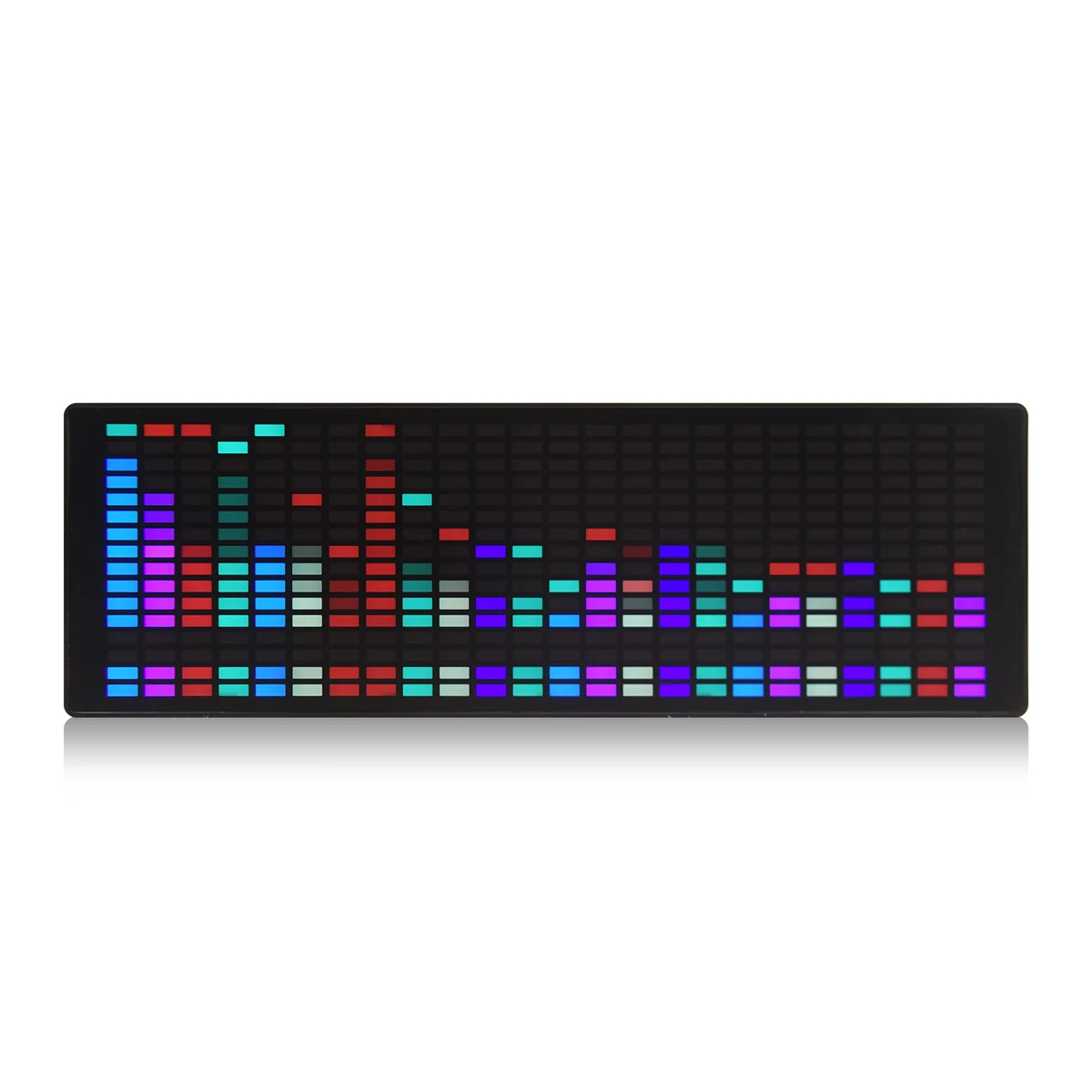 N13R HOT LED Music Spectrum Rhythm Lights Voice Sensor 1624 RGB Atmosphere Level Indicator with Clock Display(Wire Control)
