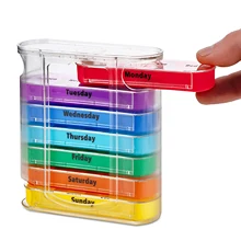 

Weekly 7 Days Pill Box 28 Compartments Pill Organizer Plastic Medicine Storage Dispenser Cutter Drug Cases for Home Travel
