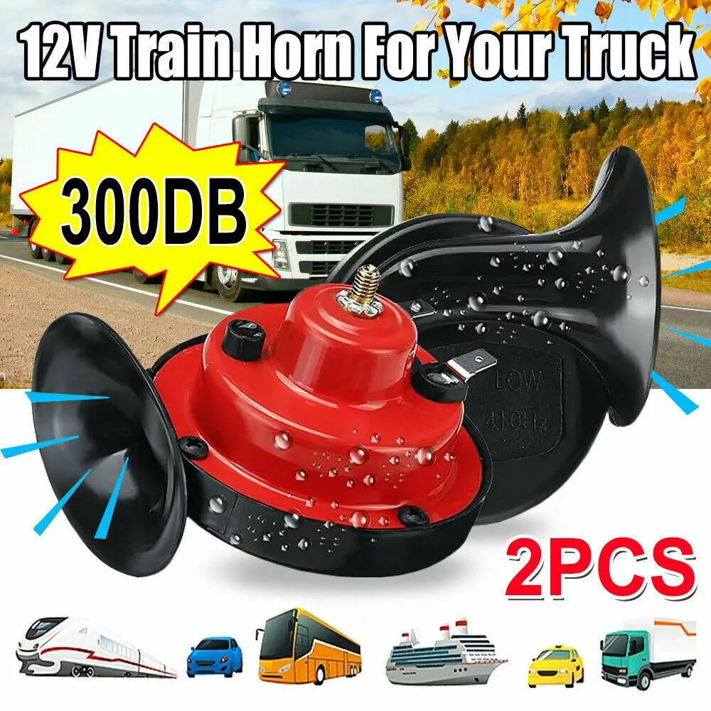 Car Siren Horn 1/2pcs 300DB Air Snail 12V For Car Truck Lorry SUV RV Train Boat Camper