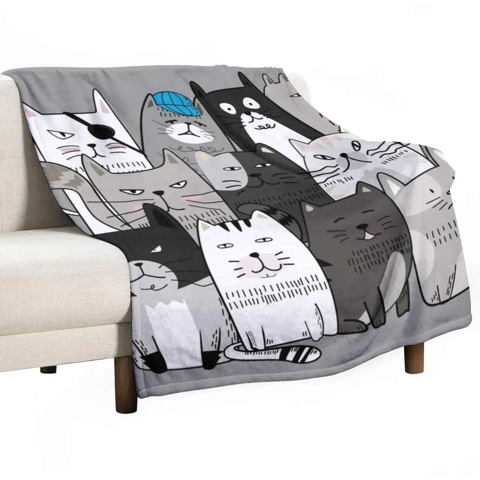 

Cats Throw Blanket Soft Plush Plaid Single Blankets