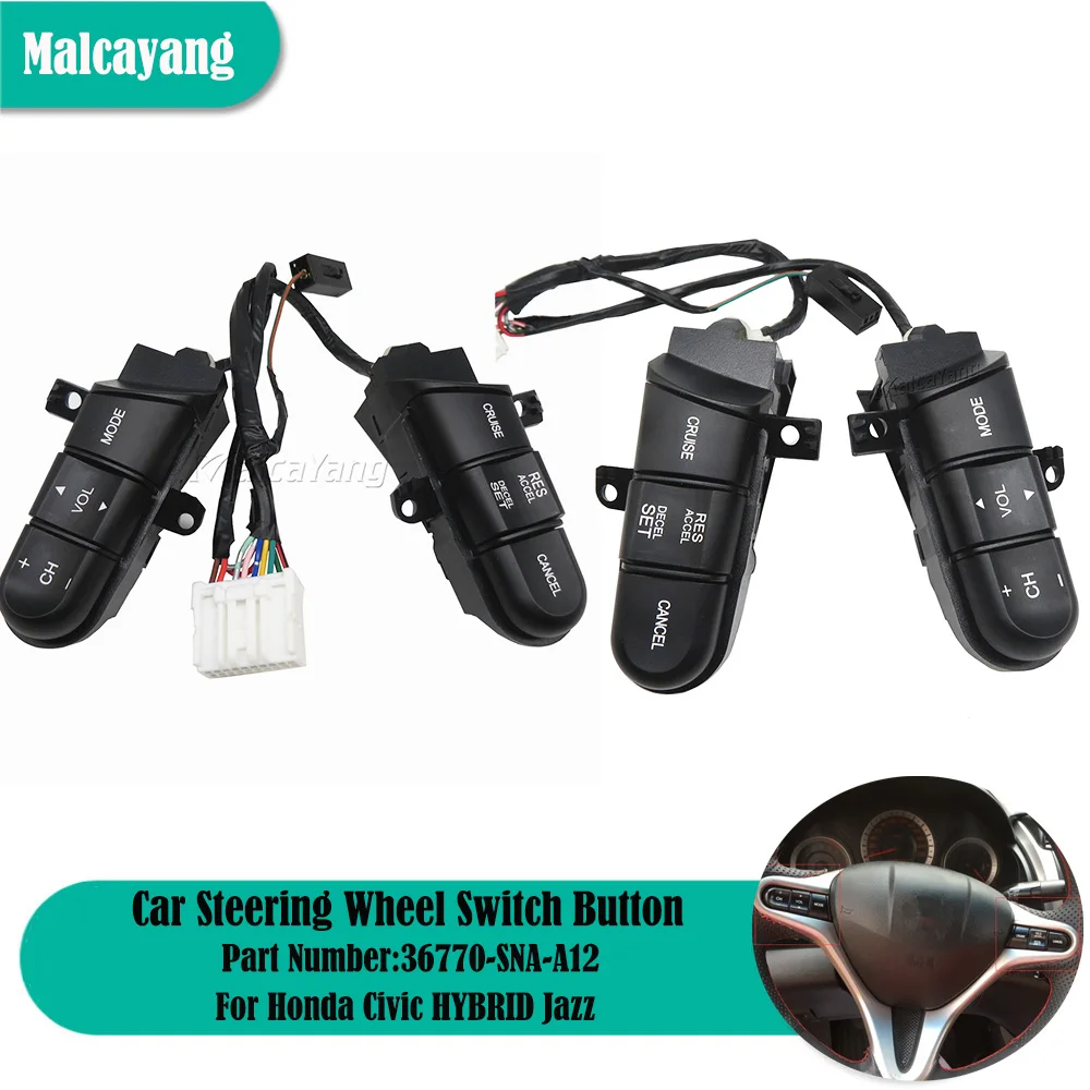 Muslimfor Honda Civic Hybrid Jazz 2006-2011 Muslimate Cruise Audio Pulsante Interruttore Di Controllo Del Volante Remoto