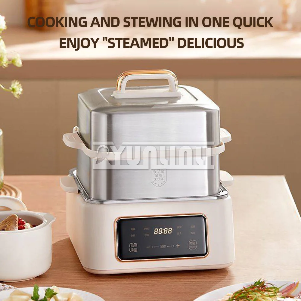 Multifunctional Electric Steamer Cooker Fully Automatic Dumpling Steamer Stainless Steel Breakfast Machine Cuiseur Vapeur