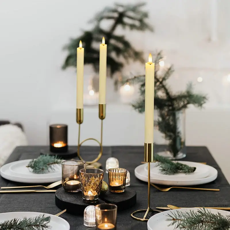 Homemory - Set 2 Candele LED Senza Fiamma Con Telecomando E Timer - Effetto Tremolante, Impermeabili IP55, Altezza 15 Cm, Avorio | Per Esterno E Interno