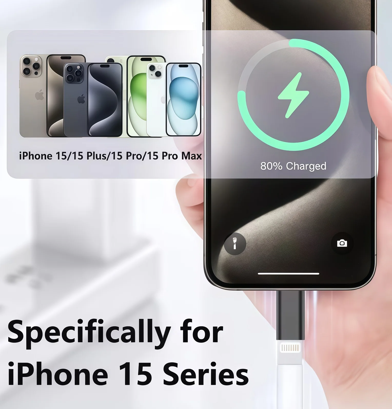 라이트닝(여성) to USB C(남성) 충전 어댑터 아이폰 15 프로 맥스 플러스 아이패드 타입 C to 8핀 충전 데이터 동기화 커넥터