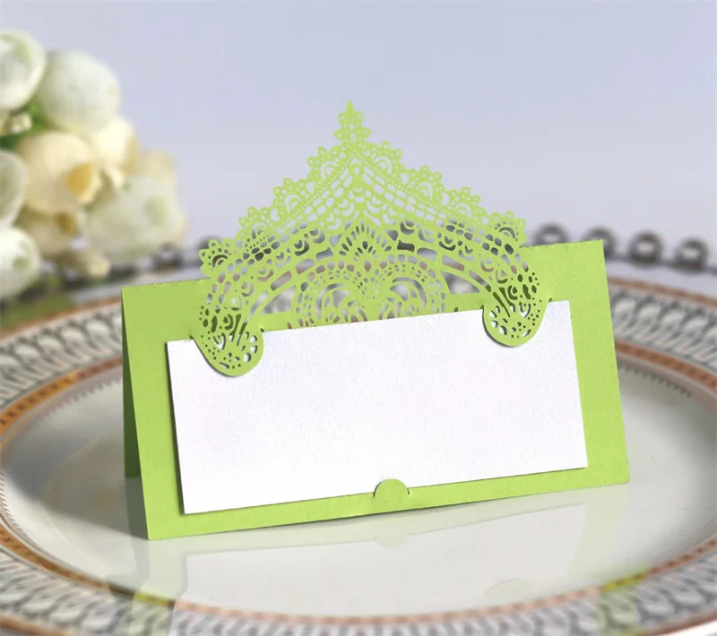 25/50/100pcs Hot Table Card 3D Lace Laser Hollowed Out Handwritten card Wedding Anniversary Commemorative Decoration
