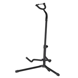 Premium Metal Tripod Guitar Floor Stand for Acoustic & Electric Instruments (Black)
