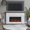 Landscape Electric Fireplace with Mantel, Replaceable Fireplace Insert Heater, Realistic Log and Flame Effect, Remote Control 4