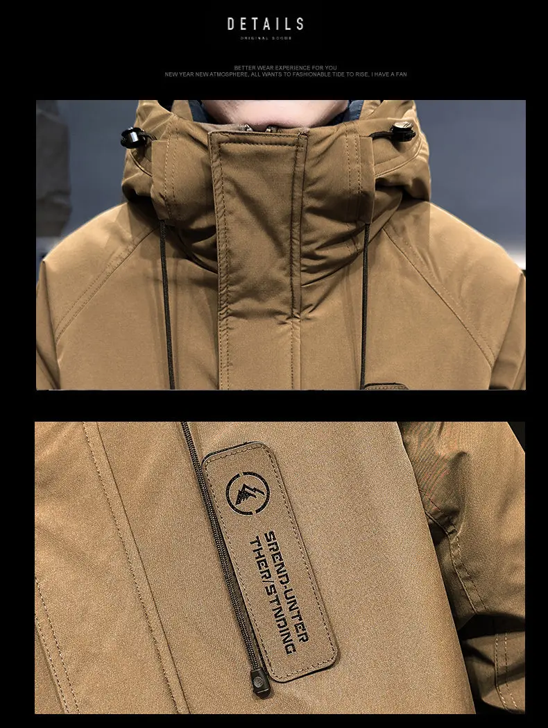 Lässige, winddichte, verdickte, warme Entendaunenjacken mit Kapuze, 2025, Winter-Herren-Outdoor-Bekleidung, Puffermäntel, klassische gepolsterte Oberteile – Detail 17