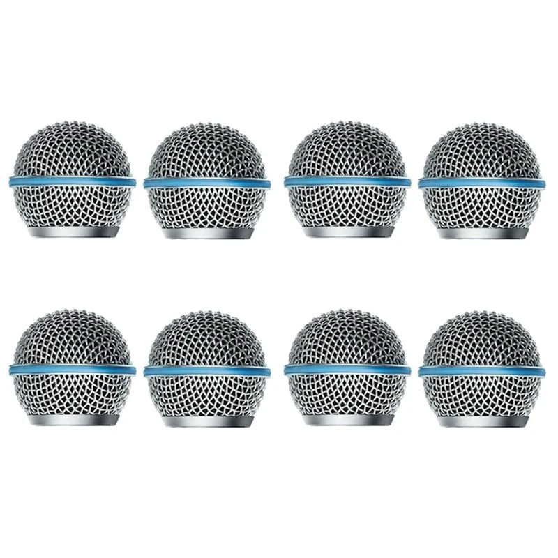 8 Pz Microfono Grill Mic Griglia Di Ricambio Mic Testa A Sfera Maglia Per Shure Beta58A Sm58 Pgx24 Slx24
