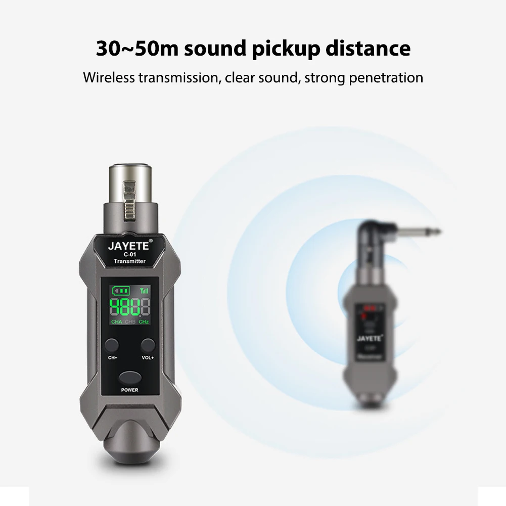 UHF 무선 마이크 XLR 송신기 리시버, 30m-50m 범위 마이크 무선 시스템, 다이나믹 마이크 오디오 믹서용 48V