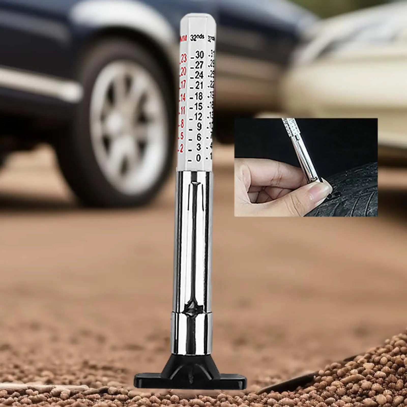 

Tire Tread Depth Gauge Universal Accurate Tire Wear Gauge Color Coded Tyre Tread Depth Gauge for Cars Trucks Motorcycles