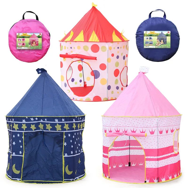 

Children's Tent Portable Foldable Folding Play Tent Baby Play House Large Girls Princess Prince Castle Outdoor Toy Boys & Girls