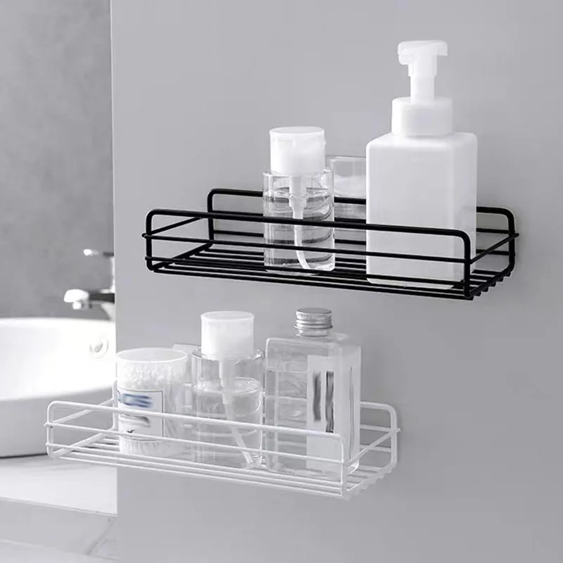 Wrought Iron Wall Mounted Storage Rack Bathroom Storage Rack Shower Basket Kitchen Punch-free Rack storage rack bathroom shelf bathroom shelf rack bathroom storage rack wall shelf organizer