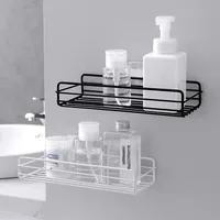 Wrought Iron Wall Mounted Storage Rack, Bathroom Storage Rack, Shower Basket, Kitchen Storage Rack, Punch-free Storage Rack 1