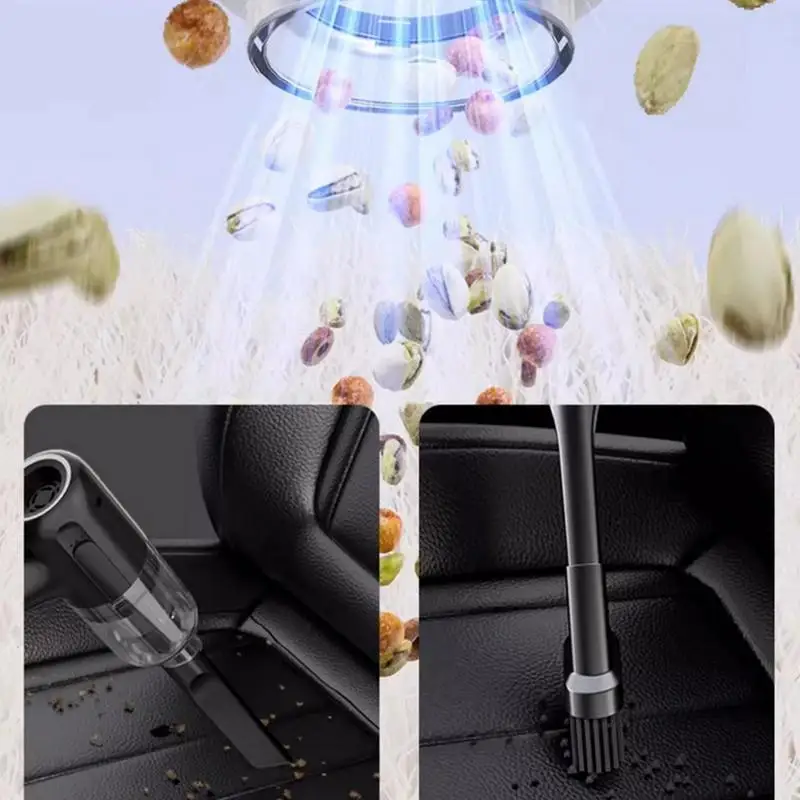 휴대용 무선 충전식 미니 진공 청소기, 강력한 흡입력, 자동차 및 가정용 다기능 먼지 제거기